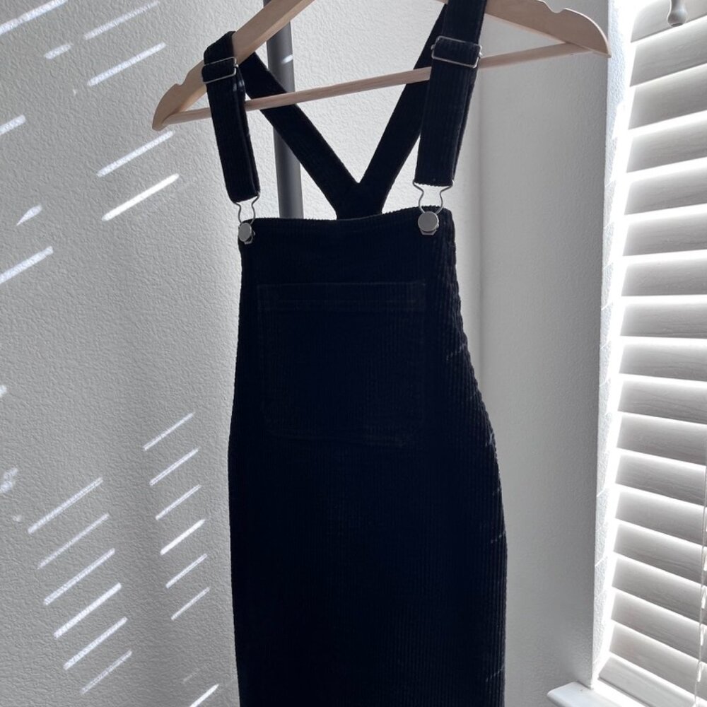 Wild Fable Black Corduroy Overall Dress – Size S